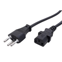 Netzkabel T12 auf C13 Schwarz 1.8m