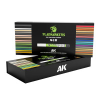 Colored pencils Playmarker 34 acrylic paints with magnetic closure box